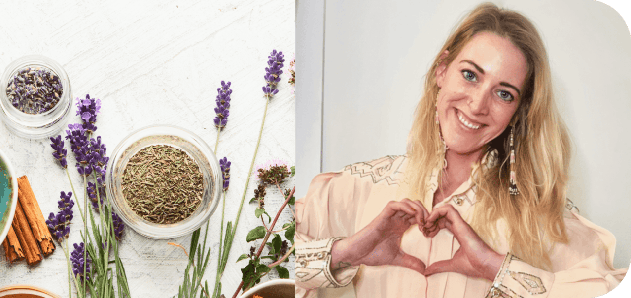 Dr. Alexandra Cope with natural herbs and remedies